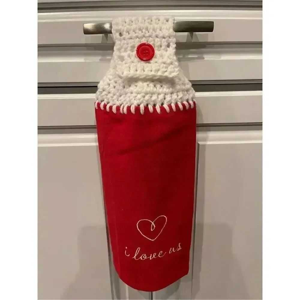 Crochet Top Kitchen Towel- I Love Us